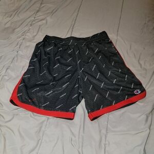 Champion Mens All Over Logo Print Shorts